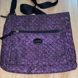 Coach Snake Skin Pattern Purple Crossbody Bag